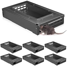 Qualirey 8 Pack Multi Catch Mice Trap Clear Top Humanized Mouse Trap Rodent for Indoor Outdoor Rat Control Pet and Security 6.3 Inch,Silver