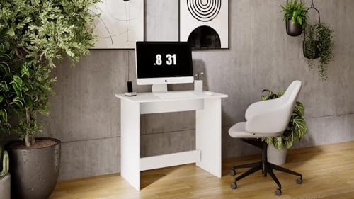 Image of Torche Multipurpose Study Table Durable Pre-Laminated Wood Computer Desk, Space-Saving Workstation for Home & Office (Laptop, Gaming, Writing) (Frosty White)
