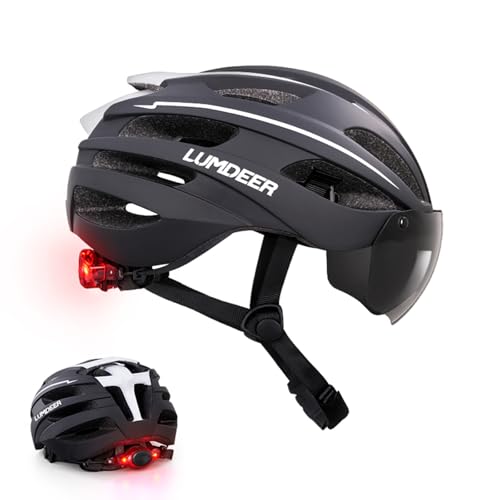LUMDEER Fahrradhelm mit Magnetischem Visier und Rücklicht Helm...