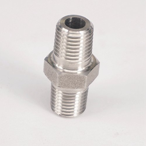 Sorekarain 1/4 NPT Male 304 Stainless Steel Hex Nipple Forged Pipe Fitting 3000 PSI