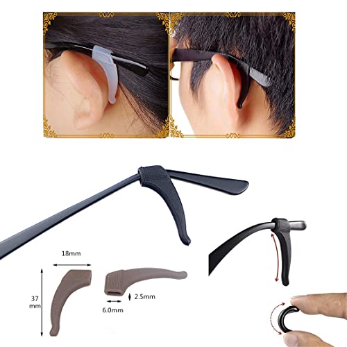 10 paires d'accessoires lunettes lunettes silicone antidérapantes antidérapantes bandes fixation des jambes crochets d'oreille fixes monture lunettes adaptée à lecture sportive et à d'autres activités - Image 6