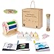 WOODENFUN Montessori Spielzeug Set Kinder Erleuchtung Holz Spielzeug 6pcs Set mit Stapel Spielzeug, Regen Trommel, Drehende Trommel 1 Jahre Kinder Geschenktasche (Set1)