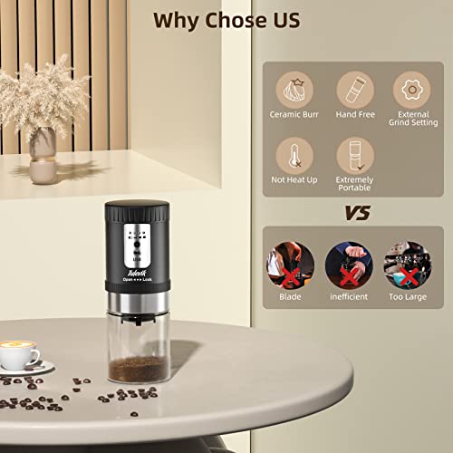 Electric Burr Grinder, Tulevik Portable Single Coffee Maker For Camping, 5 Grind Settings Automaticcoffee Bean Grinder With For Travel/Camping/Espresso/Pourover/Drip #TOP2