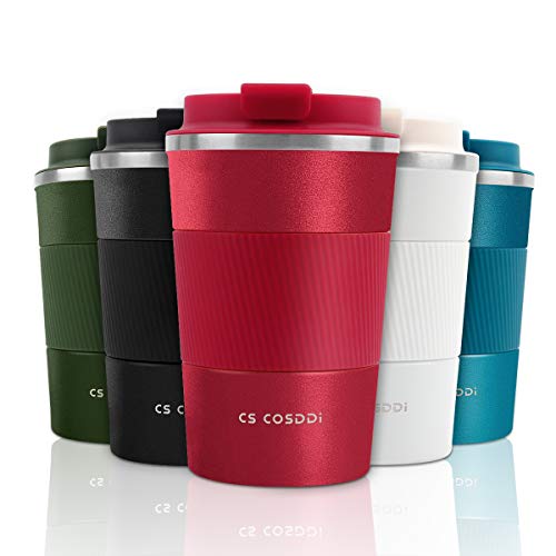CS COSDDI Tazas de viaje aisladas con tapa a prueba de fugas, tazas de café reutilizables, taza de...