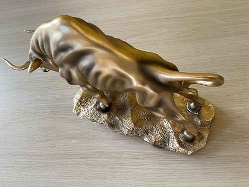 Estatua Toro Dorado de Resina 8.3 pulgadas miniatura 2