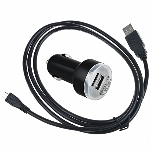 J-ZMQER Two USB Ports Socket Jack Car Adapter + Cord Compatible with Fire Hd 7 HDX 8.9 9.7 LTE 4G HDX, 4g LTE, Touch, Graphite Keyboard, Dx, Kindle Paperwhite 6 3g Tablet Pc Micro-USB Auto Charger