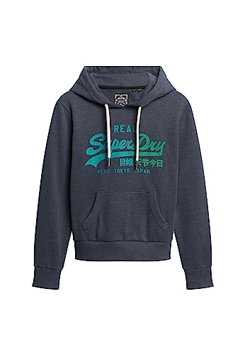 Superdry Sweatshirt Tonal VL Graphic Hoodie Indigo Marl 10 Mujer