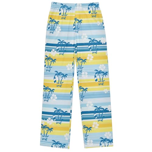 Boy's Pants Mood Windsurf Plam Trees Jogger Pants Elastic Waist Long Bottoms Trousers with Pockets 6-14 Years - Main Image