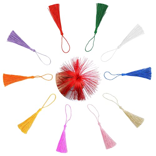 Mini Borlas, Borlas Decorativas, 100 Piezas Borlas Hechas a Mano de Seda, Suaves...