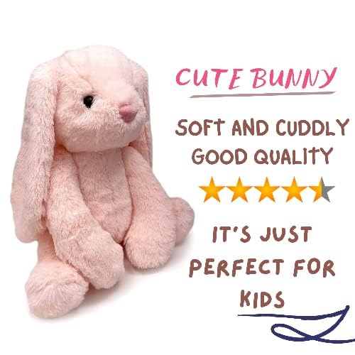 Image of Long Ear Peach Bunny Soft Toy | Stuffed Animal Plushie Cute Huggable Rabbit | Kids Toys for 2-5 Years Boys & Girls | Teddy Bear Doll Gift for Girlfriend, Birthday, Christmas, Valentine Day