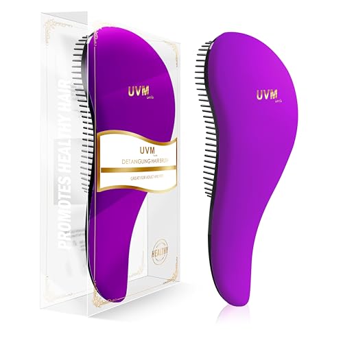 Brosse à cheveux démêlante pour femmes, filles et enfants – Faites glisser la brosse démêlante pour cheveux mouillés, fins, bouclés, épais et afro...
