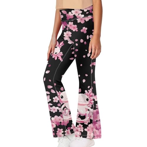 Image of Girls Flare Leggings 5-14T Cute Bell Bottoms for Girl Yoga Pants for Gym
