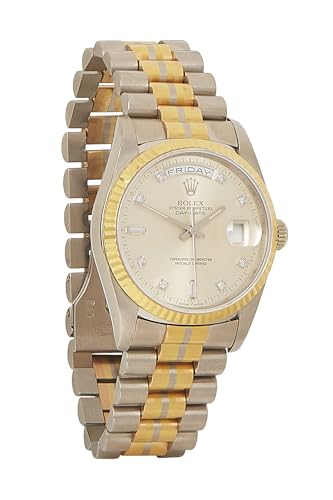 Pre-Loved 18K Gold & Stainless Steel Diamond Tridor Day-Date President 18239 36mm, Gold