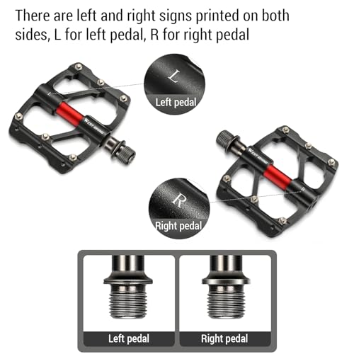 Aluminum Flat Pedals, Sealed Bearings, Anti Slip Pins, High Performance, Sturdy, for Road and Mountain Bike Riders3