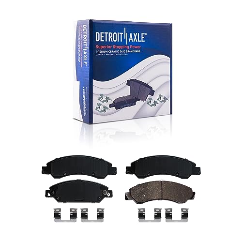 Image of Detroit Axle - Brake Kit for 2005-2007 Chevy GMC Silverado Sierra 1500 | Front Disc Brake Rotors and Ceramic Pads Replacement Rear Drums and Shoes