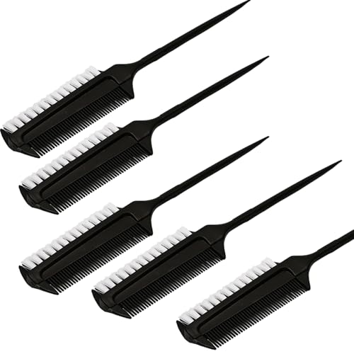 Jimkply 5pcs Cepillo alisador Negro Cepillo de Tinte de Pelo Cepillo Tratamiento Aceite Cepillo Mascarilla de Pelo Multifuncional Herramienta de Cuidado del Cabello Cepillo Profesional Peluquería