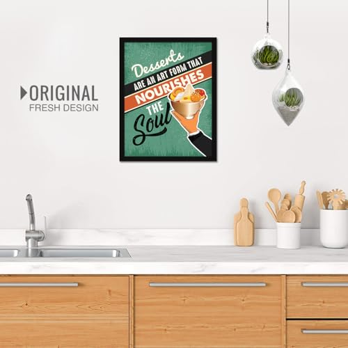 Image of Chaka Chaundh - Mithai wall art poster frame Sweets Mithai shop and confectionery store wall art framed quotes decor item - Restaurant cafe food Deserts poster frame decoration items - 14 X 11 inches