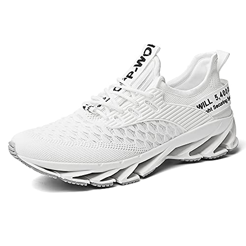 Zapatillas Running Hombre Zapatos Deporte Correr Jogging Caminar Bambas Deportivas Mujer Casual Gimnasio Fitness Gym Atlético Tenis Moda Asfalto Ligeros Transpirables Trabajo Sneakers 18 White 39