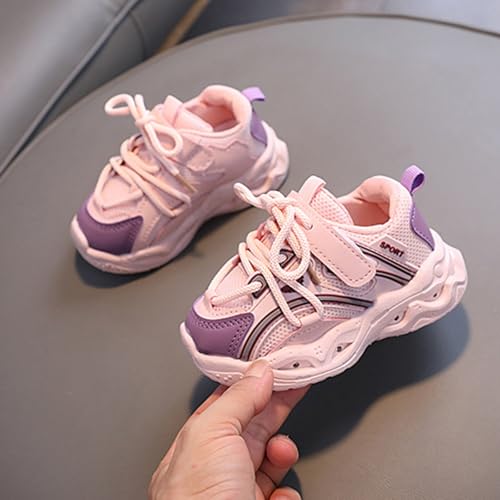 Betadog Girls Glitter Sneakers Lightweight Kids Tennis Shoes Kids Athletic Shoes Youth Girls Slip-On Athletic Sneakers (Pink-9, 5.5)2