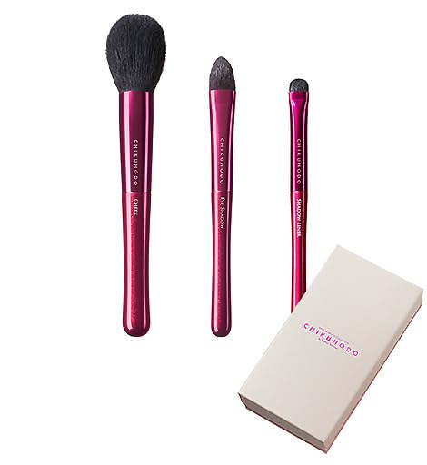 【新品】熊野筆 竹宝堂 PASSIONシリーズ メイクブラシ３点セット【箱付き】 PASSIONシリーズ アイメイク3点セット：S-E-PS-3｜竹宝堂（ちくほう