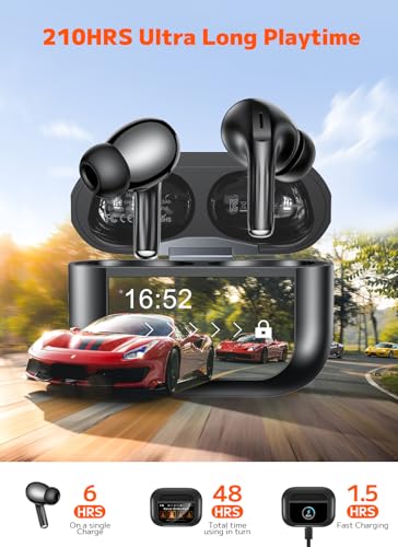 Wireless Earbuds, ENC Noise Cancelling Ear Buds with Smart Touchscreen Case, 48H Playtime for Sports & Working, Bass Stereo Sound, Bluetooth 5.4... - Image 4