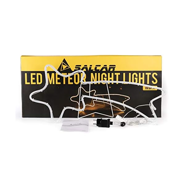 SALCAR 70cm LED Sternschnuppe Neonlicht Beleuchtet Außen, 240er Fenster Silhouette Weihnachtsdeko, Weihnachtsdeko… – Bild 8