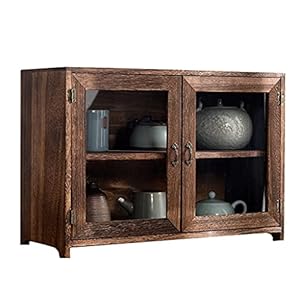 zyr Holz Tee Set Schrank Küche Badezimmer Arbeitsplatte Mini Kabinett Organizer Buffet Sideboard Mit Acrylfenstern Und Vintage Metallgriffe