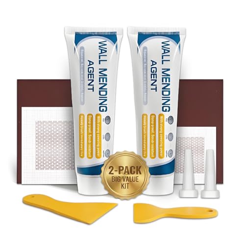 Deuvuo Spachtelmasse Weiß Innen, Wand Reparatur Reparaturspachtel Set Für Löcher Wand Füllen, Bohrlöcher Verschließen & Wandfarbe Ausbessern Weiß – Fertigspachtel mit Spachtel, Schleifpapier & Flicken