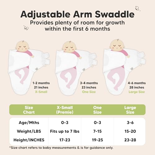 Image of 3-Pack Organic Baby Swaddle Sleep Sacks - Swaddles for Newborns, Infant 0-3 Months, Baby Girls, Boys, Soft & Snug Newborn Sleep Sack, Nursery Swaddling Blankets (Sage, XS)