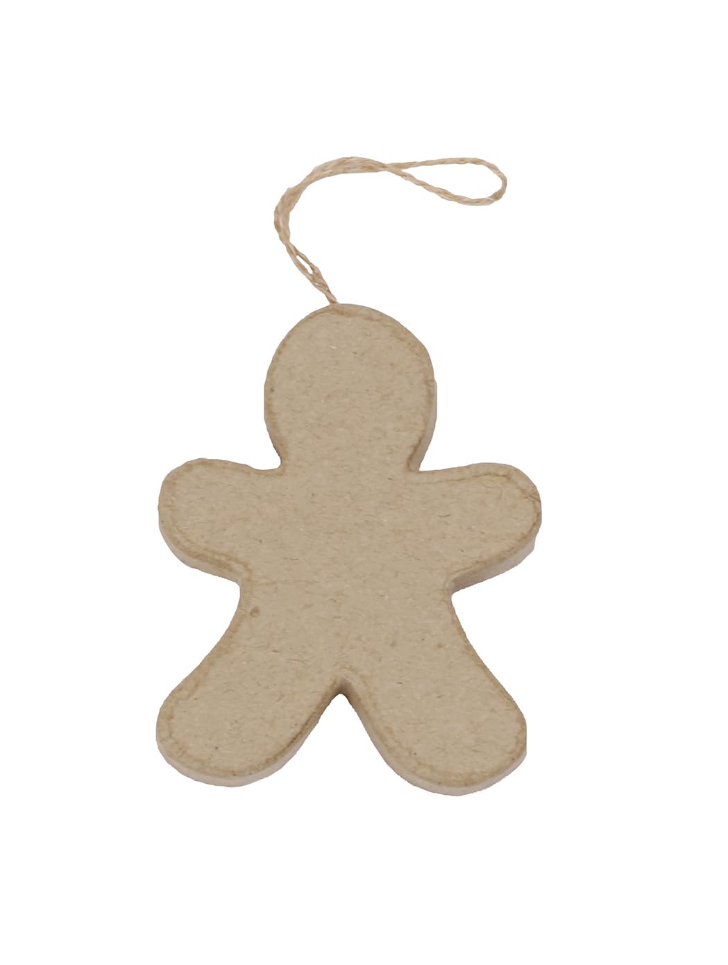 Décopatch NO039Cpack - Un Lot de 10 Supports en Papier brun mâché 1x6,5x8,5 cm, Bonhomme de Pain d'épice à suspendre