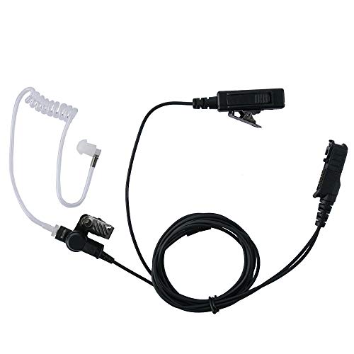 XPR3300e Earpiece,Klykon 2 Wire Surveillance Security Acoustic Tube Eeapiece Headset PTT Mic for Motorola XPR3300e XPR3500 XPR3500e XPR3000 XPR3300 Walkie Talkie 2 Way Radio