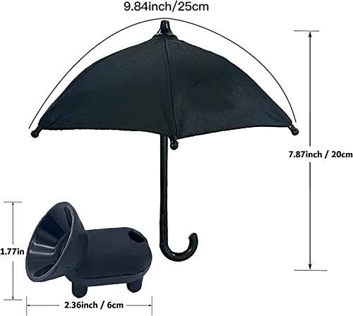 (2 Pack) NTidea Phone Umbrella for Sun Shade, Funny Phone Snap Finger Phone Stand Silicone Phone Holder with Umbrella and Suction Cup for Phone, Black, Blue