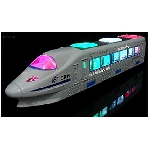 WolVol Beautiful Lightning Electric Train Toy with Music, goes Around and Changes Directions on Contact (Battery Powered) - Great Gift Toys for Kids Cover