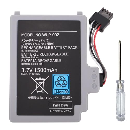CQCQ WUP-012 WUP-002 Gamepad Battery Replacement for Nintendo Wii U Gamepad WiiU PAD Series WUP-012 WUP-010 WUP-003 ARR-002 (1500 mAh)