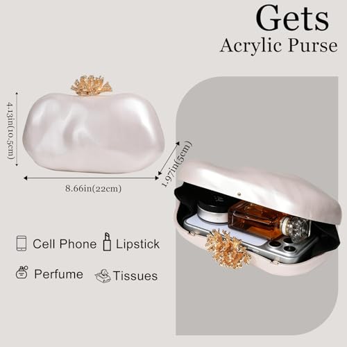 Image of Gets Acrylic Purses and Handbags for Women Multicolor Perspex Geometric Patterns Box Clutch Banquet Evening Crossbody Handbag
