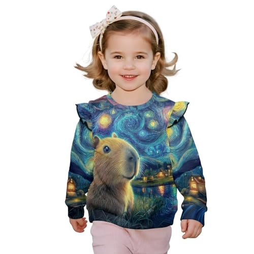 Toddler Girls Sweatshirts Size 1-8T Kids Graphic Long Sleeve Crew Neck Sweatshirts Shirt
