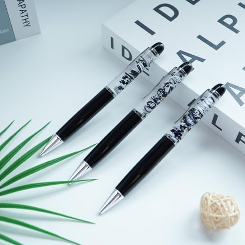 Image of Poison Skull Funny Pens Cute Floater Floating Liquid Writing Journaling Office Pen Unique Gift For Women Men