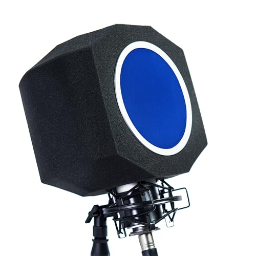 Microphone Isolation Shield with High-Density Foam &ndash; Adjustable Sound Absorbing Mic Shield for...