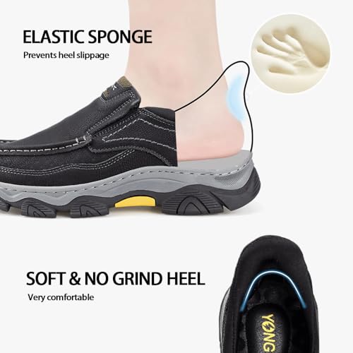 Mocasines de piel manos libres e informales en color negro 5