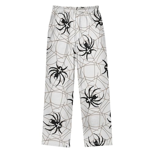 Spider on White Boys Pants Boys Athletic Pants Long Pant for Boywith Pockets Wide-Leg Size 6-14Y2