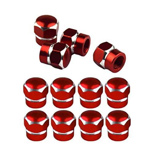 CGEAMDY 12 Pièces Bouchons Valve De Pneu, Bouchons Tige De Valve Pneu en Aluminium avec Joint Hexagonal Bouchons Valve Pneu, Chapeaux Anti-Poussière Voiture...