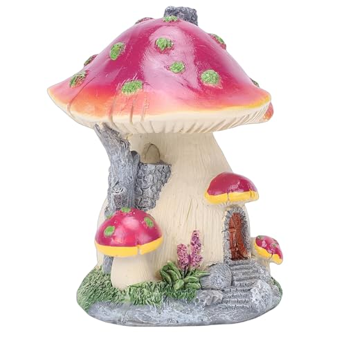 Maison de Champignon Miniature, Décor de Conte de Fées, Statue en Résine pour Mini Scène de Studio de Jardin