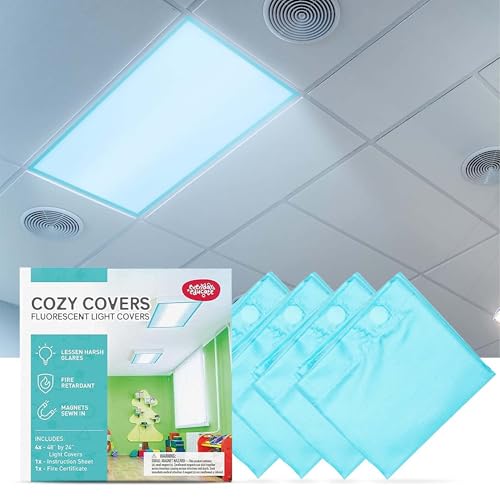 Everyday Educate Fluorescent Light Covers for Ceiling Lights, Light Covers Fluorescent Filter Magnetic for Office, Hospitals, Home - 48
