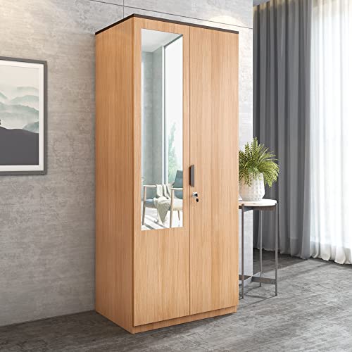 @home by Nilkamal Engineered Wood Wardrobe (Urban Teak) | 1 Year Warranty (Milford with Mirror, 2 Door) (B0B3129MX6) Amazon Price History, Amazon Price Tracker