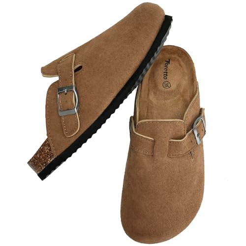 Image of Torotto Kids Clogs Cork Footbed Slippers Arch Support Potato Shoes with Adjustable Strap for Boys Girls