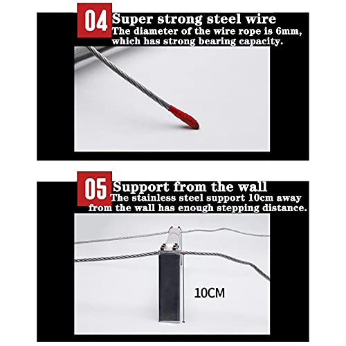 Fire Escape Rope Ladder Emergency Flame Resistant Safety Rope Ladder With Aluminum Alloy Wire Rope Soft Ladder For Kids And Adults, Outdoor Activity Climbing Ladder Mountaineering, 9.8Ft-98.4Ft #TOP4