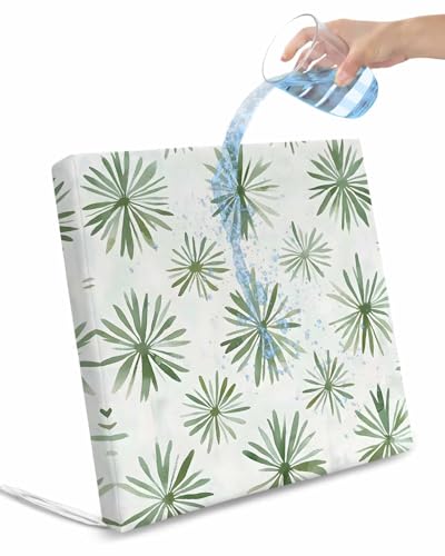 2 Pack Sage Green Geometric Waterproof Cushion Covers with Ties, Outdoor Patio Chaise Lounge Chair Seat Cushion Slip Covers Replacement(Only Cover) Watercolor Abstract Art 22