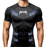 BRLETNNR Mens Short Sleeve Compression Shirt Gym Workout Tops Base Layer Fashion...