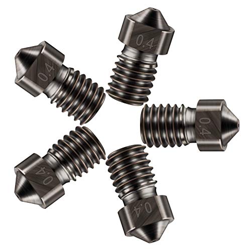 3Dman V6 Hardened Steel Nozzles High Temperature Resistant for V6 Hotend 3D Printer 0.4mm/1.75mm Cover