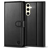 Kuafcase for Samsung S24 Case with 4 Card Slots Kickstand Magnetic Closure Protective Phone Cover Case for Samsung Galaxy S24 - Black